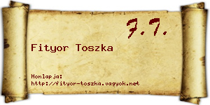 Fityor Toszka névjegykártya