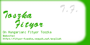 toszka fityor business card
